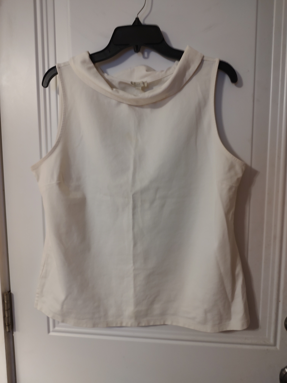 Talbots Cream Sleeveless Mock Neck Shell Top